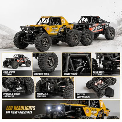 UDIRC Upgraded UCX2405PRO 1/24 Brushless RC Crawler, FOC 4WS RC Rock Tuck | FOC Outrunner Motor, 2-Speed, Cruise Control, RTR 4x4 RC Crawler, Upgraded Drag Brake, Hall Effect Radio & Foam-Filled Tires