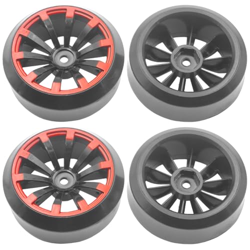 4Pack Vgoohobby RC Drift Wheels and Tires Set,RC Hard Tyres & Wheel Rims 12mm Hex Compatible with Traxxas HSP Tamiya Kyosho 1/10 Model On-Road Drift Drifting RC Car