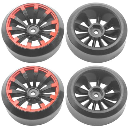 4Pack Vgoohobby RC Drift Wheels and Tires Set,RC Hard Tyres & Wheel Rims 12mm Hex Compatible with Traxxas HSP Tamiya Kyosho 1/10 Model On-Road Drift Drifting RC Car
