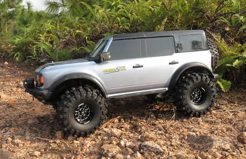 -10.5mm Negative Offset 1.9 Beadlock wheels and tires, 4.85'' Tall Mud Slingers X T8 1.9 Tires and Wheels set For 1/10 Crawler SCX10 TRX4 Upgrades,HS701549 - color: Black