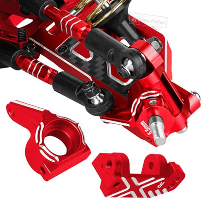 RC Caster Block Set Upgrades Part for 1/10 2WD Slash/Rustler/Stampede 2WD/Bandit 2WD VXL,Aluminium Left Right Caster Blocks,Front Steering Block,Rear Stub Axle Carriers,Red