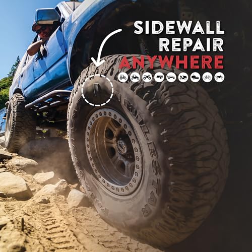 GlueTread Sidewall Tire Repair Kit, ATV UTV Tire Patch Kit Heavy Duty 4x4 | Glue Tread Tire Patches Heavy Duty, Tubeless Off Road Emergency Sidewall Fix, No Wheel Removal, Jeep, Truck, Tractor, SXS
