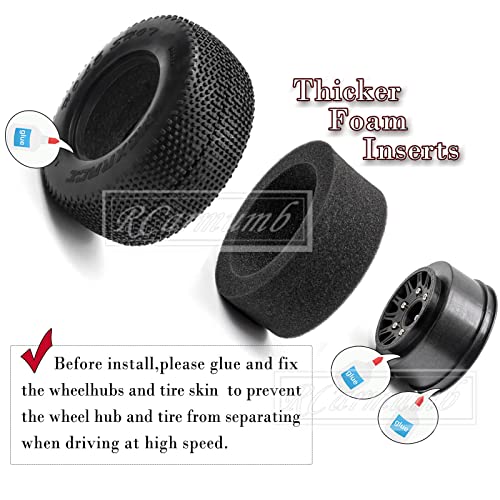 4pcs Rc Truck Tires,12mm/14mm Hex RC Wheels and Tires for 1/10 Slash 2WD 4×4 4wd,Arrm a Senton Axia1 Red cat Rc 4wd Hex Detachable Replacement Snow Tires Desert Tires,Black