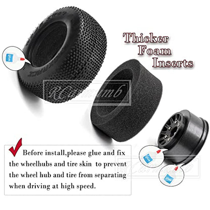 4pcs Rc Truck Tires,12mm/14mm Hex RC Wheels and Tires for 1/10 Slash 2WD 4×4 4wd,Arrm a Senton Axia1 Red cat Rc 4wd Hex Detachable Replacement Snow Tires Desert Tires,Black