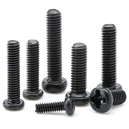 NINDEJIN 650 pcs M1.4 M1.7 M2 M2.5 M3 Round Pan Head Laptop Mini Screw Kit | Carbon Steel, Laptop Computer Screw, for Repairing Most Computers, for Sports Equipment; Lawnmowers; Blowers, Mini Screw Set - style: Pan Head