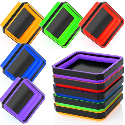 Barydat 10 Pcs Magnetic Tool Tray Collapsible Foldable Parts Trays Set Magnetic Screw Tray Magnetic Parts Bowl Square Silicone Magnetic Tool for Bolts Nuts Washers Pins Screw Parts (Multicolor) - color: Multicolor