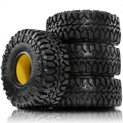 STMU 1.9'' RC Crawler Tires With Super Soft Foam Iiner （4PCS） For 1/10 Scale RC Car Traxxas TRX4 RC4WD D90 Axial SCX10 II TF2 Gen8 Tamiya CC01 1.9 Inch Beadlock Rims (Tires)