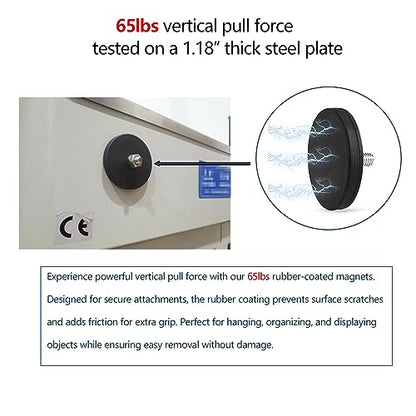 65LBS Mounting Magnets 2Pack, Rubber Coated Neodymium Magnets with M8 Threaded Stud, Non-Slip Strong Mounting Magnet for Led Lighting Bar, Rubberized Magnet Base for Signal Lighting Camera - size: M8/2-pack 65lbs