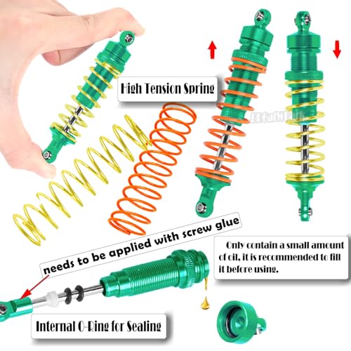 RC Upgrades Part for 1/10 Slash 2WD (VXL),A-Arm,Shock Absorber,Drive Shaft,Caster Block,Steering Blocks,Stub Axle Carriers,Steering Bellcranks,Links,Shock Tower,Front Bulkhead,Green - color: Green - (Upgrades)
