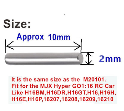 60pcs 2X10mm Dowel Pin Wheel Hex Pins Compatible with HSP Redcat Wltoys Traxxas Hyper go Wheel hex pins M20101,for MJX Hyper Go 16207 16208 16209 16210 H16BM H16DR 14301 14302 H14BM