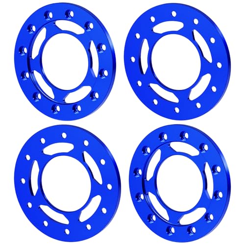 4PCS Aluminum 1.55" Beadlock Wheel Replacement Ring for AXIAL UTB18 D90 TF2 CC01 AX90069 MST JIMNY 1/10 RC Crawler Trail Truck Car (Blue) - color: Blue