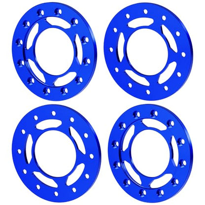 4PCS Aluminum 1.55" Beadlock Wheel Replacement Ring for AXIAL UTB18 D90 TF2 CC01 AX90069 MST JIMNY 1/10 RC Crawler Trail Truck Car (Blue) - color: Blue