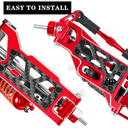 Upgrades Parts for 1/10 Slash VXL 2WD/Slash 2WD,Aluminum Front Rear Suspension A Arms & Caster Block&Steering Blocks&Rear Stub Axle Carriers,Red,(Only for Slash) - color: Red(arm&caster Blocks Set)