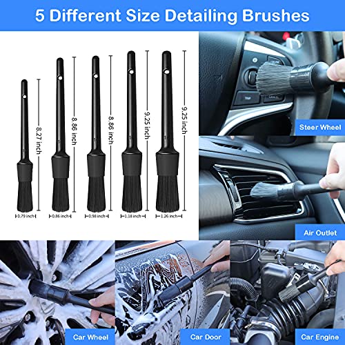 20Pcs Car Wheel Tire Detailing Brush Set,Car Detailing kit,Car Detailing Brushes,Auto Detailing Drill Brush Set,17" Long Handle Rim Wheel Brush,Tire Brush,Car Cleaning Kit for Wheels,Interior,Exterior - size: 20Pcs