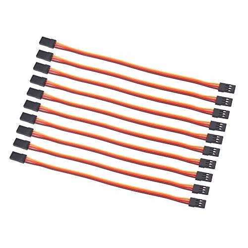10pcs Male to Male Servo Extension Lead Wire 22awg 60cores Cable 15cm for RC Airplane(C61-10)