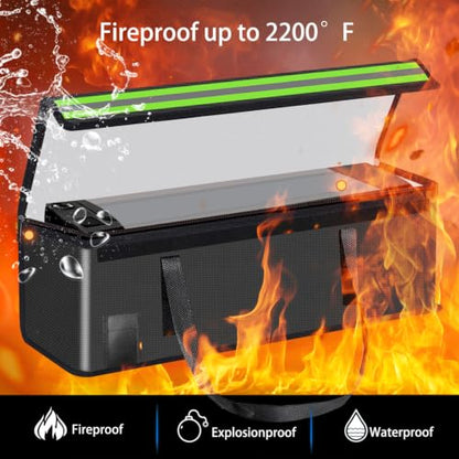 19.3"x5.9"x7.1" Lipo Safe Bag Fireproof Bag for Lipo Battery Pack Storage Charging Transport,Home Office Travel Fireproof Safe Storage for Cash Valuables Jewelry Passport Power bank Lipo Battery - size: 490*150*180mm