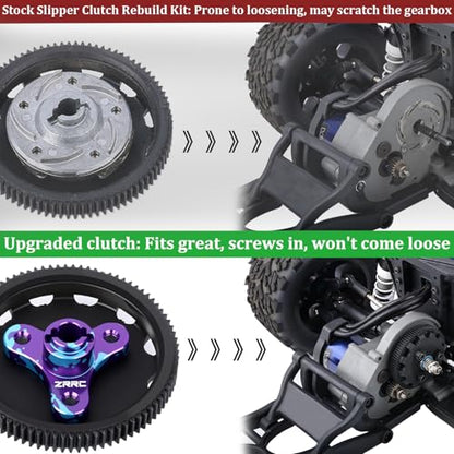 Aluminum RC Slipper Clutch Eliminator Gears for 2WD Traxxas 1/10 Stampede/Slash/Rustler/Bandit VXL XL5 Transmissions Gearbox Case Upgrades (Blue-Purple) - color: Blue-black