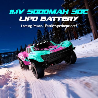 Hosim 1/10 RC Truck 4WD Brushless Buggy Cars, MAZEK RTR 62+ MPH Hobby Grade High Speed Remote Control Car for Adults & Teens Off-Road Bashing, Rock Crawling, Racing Waterproof Electric Monster Trucks - color: Pink