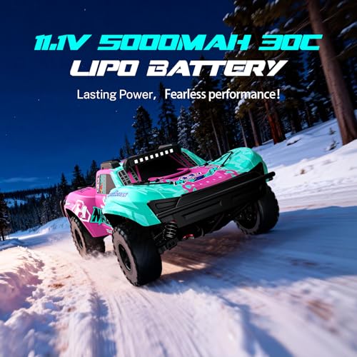 Hosim 1/10 RC Truck 4WD Brushless Buggy Cars, MAZEK RTR 62+ MPH Hobby Grade High Speed Remote Control Car for Adults & Teens Off-Road Bashing, Rock Crawling, Racing Waterproof Electric Monster Trucks - color: Pink