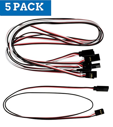 Futaba Style 24" / 600mm Servo Extension - 5 Pack #1021