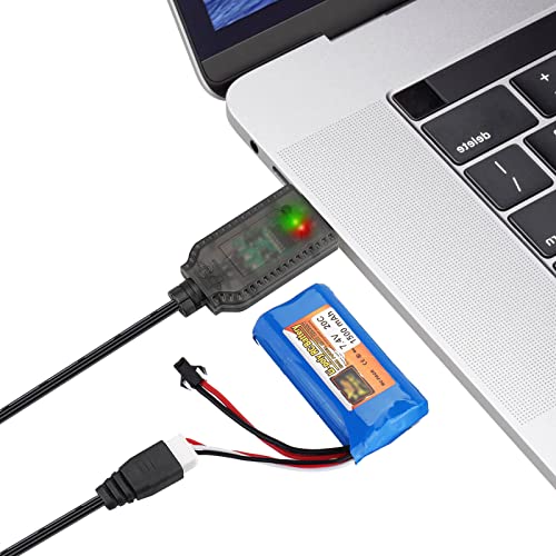 Charger Cable for Splatter Ball Gun, Gel Blaster, Axial SCX24 - 7.4V 2-Pack | Replacement RC Car 2S Lipo Battery Charging Cord