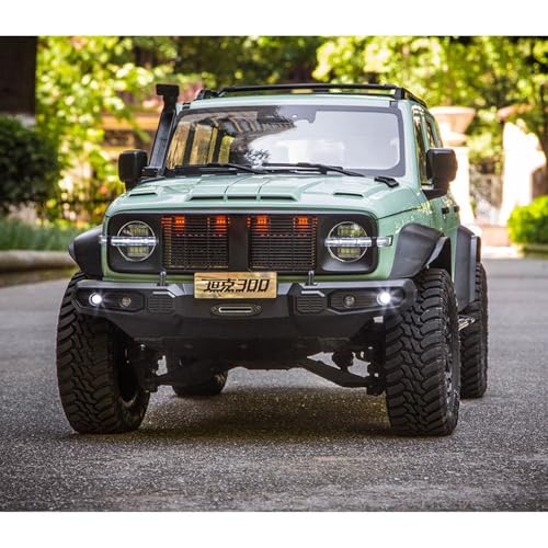 TOUCAN RC HOBBY 1/8 Tank300 Competitive Edition Remote Control Rock Crawler AWD 2WD Metal Drive Shaft Threaded Coilover Shocks for Adult - color: Lgn