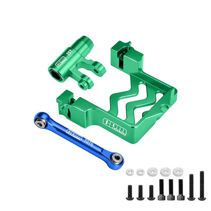 GPM Upgrades Aluminum Servo Mount +Aluminum Tie Rod+25T Aluminum Servo Horn for 1/5 X-MAXX 6S/8S Monster Truck RC Cars (Green)