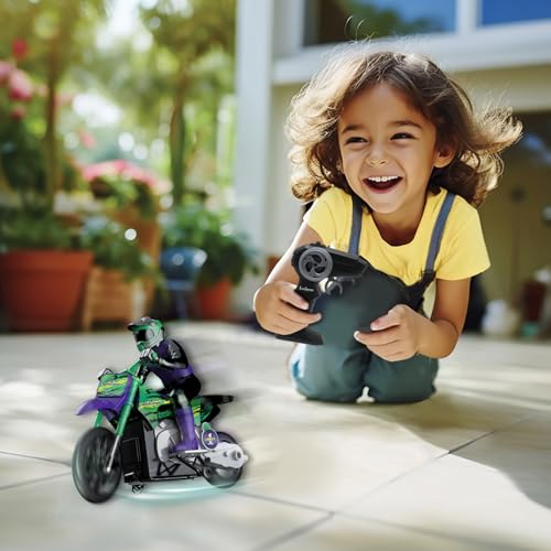 LEXiBOOK, Crosslander RC Motorcycle, RC18 | Up to 12km/h, Light effects, Stunts, Rechargeable - style: Crosslander RC Motorcycle