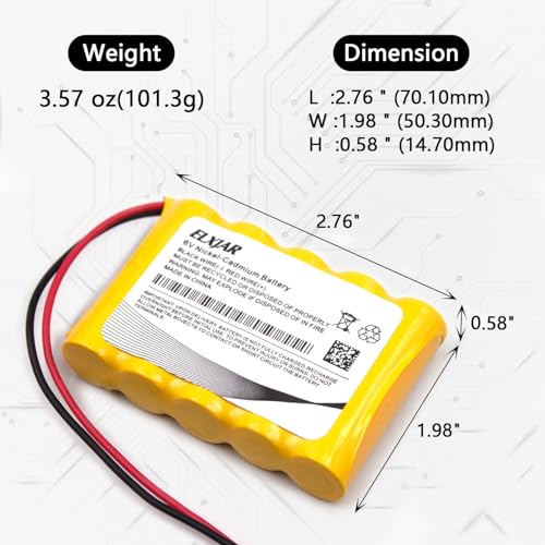 (2-Pack) 6V 800mAh Ni-Cd Battery for Huina 540, 520, 510 RC Vehicles | AA battery packs with red JST plug; includes 2 USB charging cables for compatible RC construction vehicles.