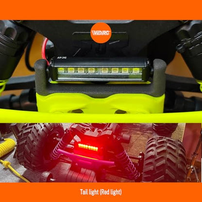 RC Light Bar Kit for ARRMA 1/10 Gorgon 2WD & 1/10 Quake 2WD Only, Snap-On Design, Front White Rear Red Lights