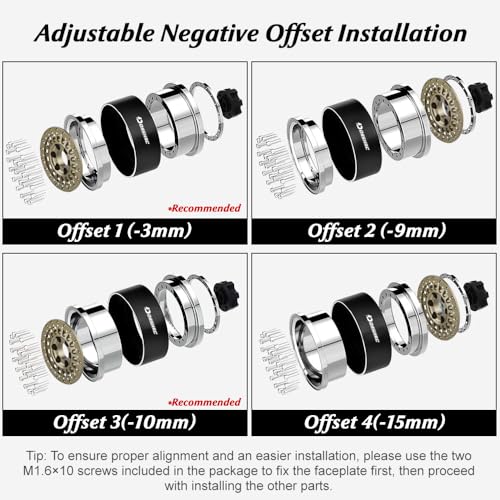 RC 1.9" Beadlock Wheels with Adjustable Offset for TRX4 SCX10 - color: Desert Gold