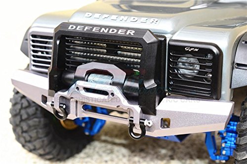 GPM For Traxxas TRX-4 Trail Defender Crawler Upgrade Parts Aluminum Front Bumper With D-Rings - 1 Set Black