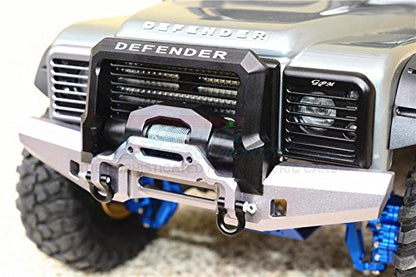GPM For Traxxas TRX-4 Trail Defender Crawler Upgrade Parts Aluminum Front Bumper With D-Rings - 1 Set Black