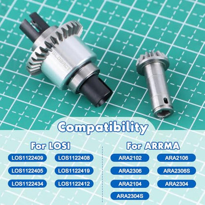 GLOBACT All Metal Differential 30T 0.8Mod with Front Gear for ARRMA Grom | Oil Filled, Assembled Diff, Replace ARA311193, Only for Granite GROM Typhon GROM Mojave GROM RC Truck Upgrade Parts - size: Front