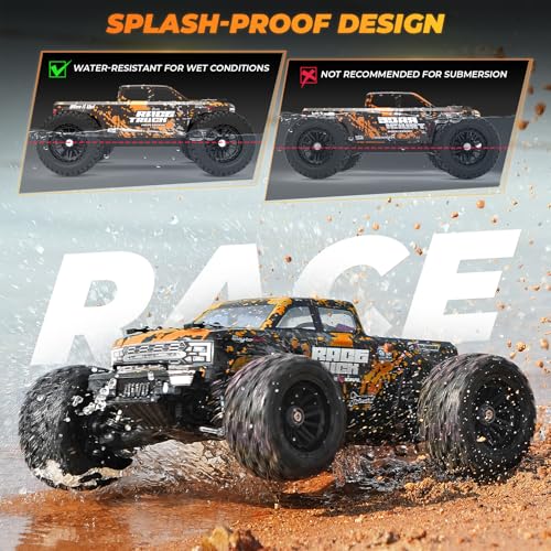 HAIBOXING 18859E, 1:18 RC Monster Truck, 2.4GHz Remote Control Fast RC Car | RTR RC Truck 36km/h 4WD Off-Road Water-Resistant Electric Powered Vehicle with Dual Li-Po Batteries Ideal for boys and Adults - style: 1/18 Racing Truck