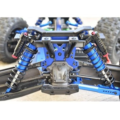 GPM Aluminum 6061-T6 Rear L-Shape Piggy Back (Built-In Piston Spring) Adjustable Spring Dampers 143Mm - 2Pc Set For TRAXXAS 1/8 4Wd Sledge Monster Truck-95076-4 (Black) - color: Black