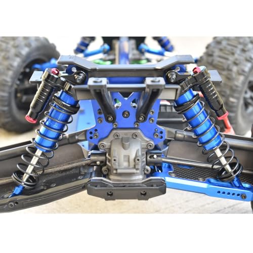GPM Aluminum 6061-T6 Rear L-Shape Piggy Back (Built-In Piston Spring) Adjustable Spring Dampers 143Mm - 2Pc Set For TRAXXAS 1/8 4Wd Sledge Monster Truck-95076-4 (Black) - color: Black