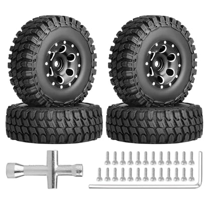 HobbyPark 1.0 Beadlock Wheels for TRX4M AX24 SCX24 FCX24 Enduro24 1/18 1/24 RC Crawler Car (Style C with Tires) - style: Style C with Tires