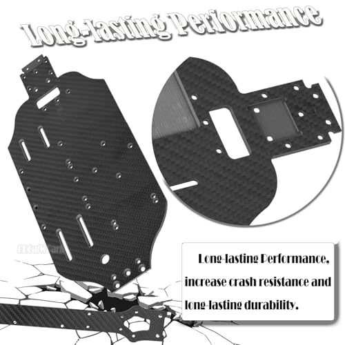 Carbon Fibre Chassis Upgrades Part for 1/10 Slash 4X4 VXL,RC Chassis Protect Armor Skid Plate Guard Hops Up,Replace #TRA6808,Silver - color: Silver - (Carbon Fibre Chassis)