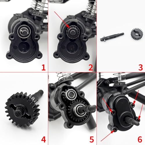 RC Steel 13/24T,14/23T,15/22T Overdrive & Underdrive Portal Gears Set for Redcat Ascent-18 1/18 Rock Crawler Car Upgrade Parts - size: 15+22T