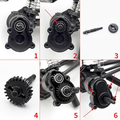 RC Steel 13/24T,14/23T,15/22T Overdrive & Underdrive Portal Gears Set for Redcat Ascent-18 1/18 Rock Crawler Car Upgrade Parts - size: 15+22T