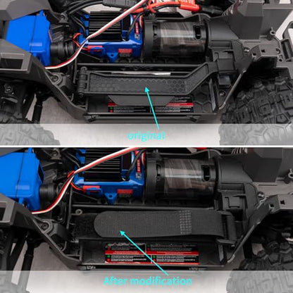 Aluminum Alloy Battery Holder Mount Hold-Down for Tra-xxas 1:16 Mini Maxx 4WD 1/1:10 Mini XRT VXL-3S Monster Truck Upgrades (Black) - color: Black
