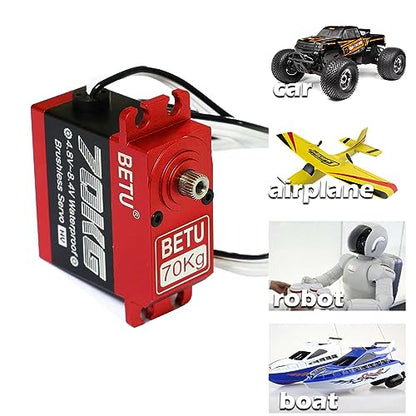 70kg Brushless Servo, High Torque Servo for 1/5，1/6, 1/8, 1/10 RC Car | Waterpoof, Standard Size, Quiet, Metal Gear Digital Servo for RC Robot/Boat - style: 270-Red