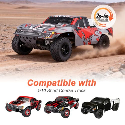 Hobbypark 4PCS 1/10 Short Course Truck Tires and Wheels for Traxxas Slash 4x4 2WD VXL BL-2S Tamiya HPI Kyosho VKAR Redcat SCT Tires SC10