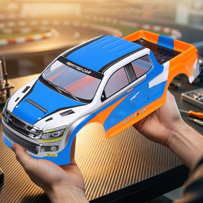 RC Car Body Shell 1/10 Scale Universal Painted Precut Modification 26cm Wheelbase for Pickup Truck (Blue) - color: Blue