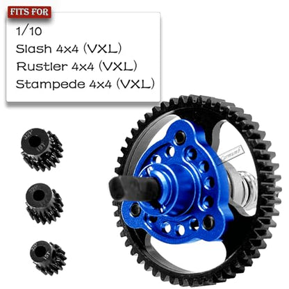 Hardened Steel 52T Slipper Clutch Eliminator Upgrades Part for Slash 4X4/VXL Stampede 4X4/VXL Rustler 4X4/VXL,52T Spur Gear with Pinions Gears Set (15T 17T 19T) Hops up,#6878,Navy Blue - color: Navy Blue(52T)
