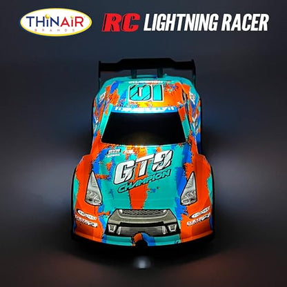 Nature Bound RC Lightning Racer - High-Speed, Light Up Chassis, Radio Controlled Race Car, 1:40 Scale, Blue - color: Blue
