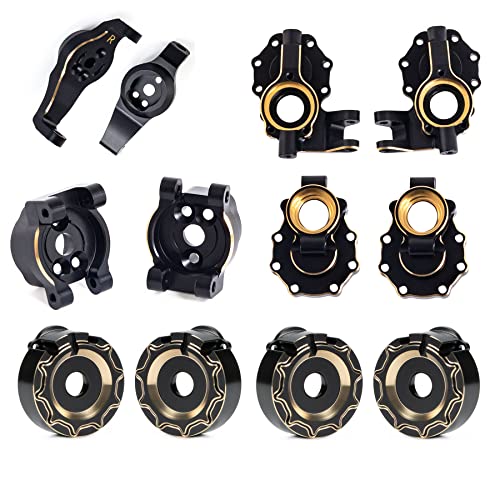 TRX4 Brass Caster Blocks C-Hubs Steering Knuckle Rear Axle Mount Housings Inner Brass Counter Weight for 1/10 RC Crawler TRX6 TRX4 Upgrade Parts (A 6-in-1)