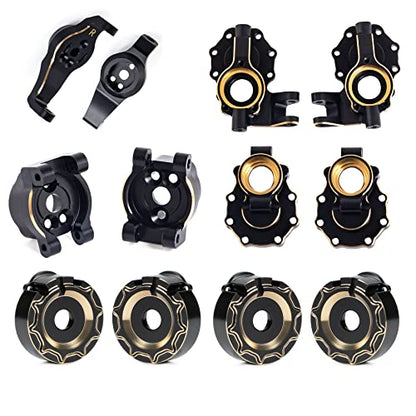 TRX4 Brass Caster Blocks C-Hubs Steering Knuckle Rear Axle Mount Housings Inner Brass Counter Weight for 1/10 RC Crawler TRX6 TRX4 Upgrade Parts (A 6-in-1)