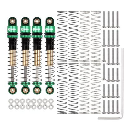 INJORA 43mm Aluminum Threaded Shocks Absorber Damper for 1/24 SCX24 (Green) - color: Green